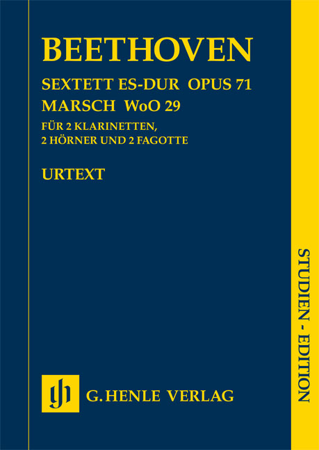 Vorderes Coverbild Sextett Es-dur op. 71 mit Marsch WoO 29 für 2 Klarinetten, 2 Fagotte, 2 Hörner