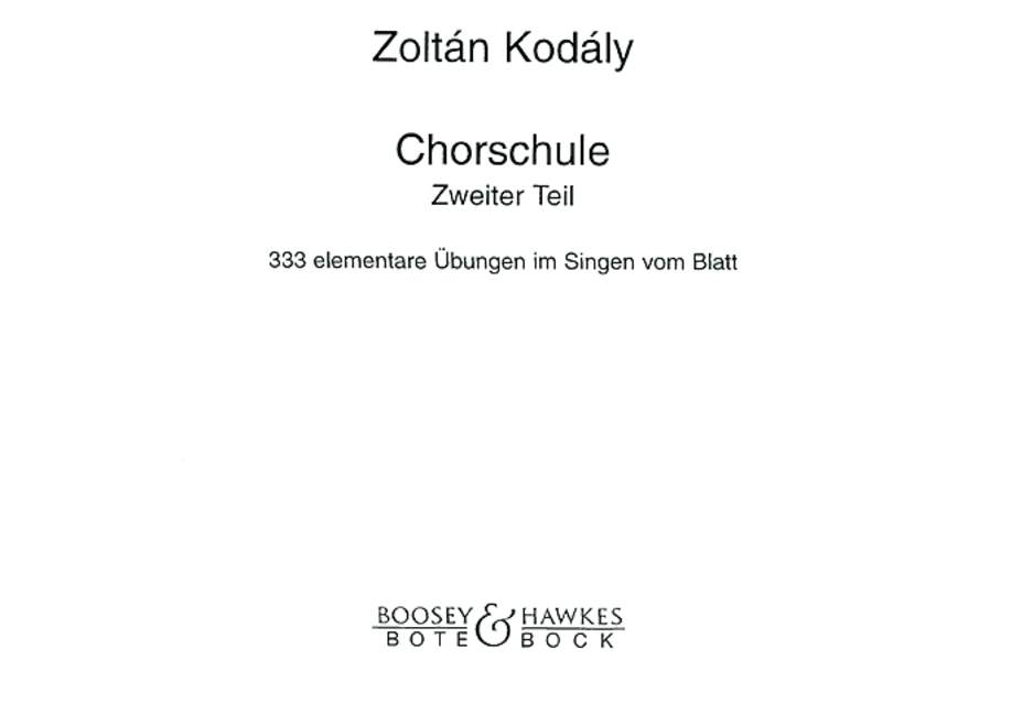 Vorderes Coverbild Chorschule Band 2