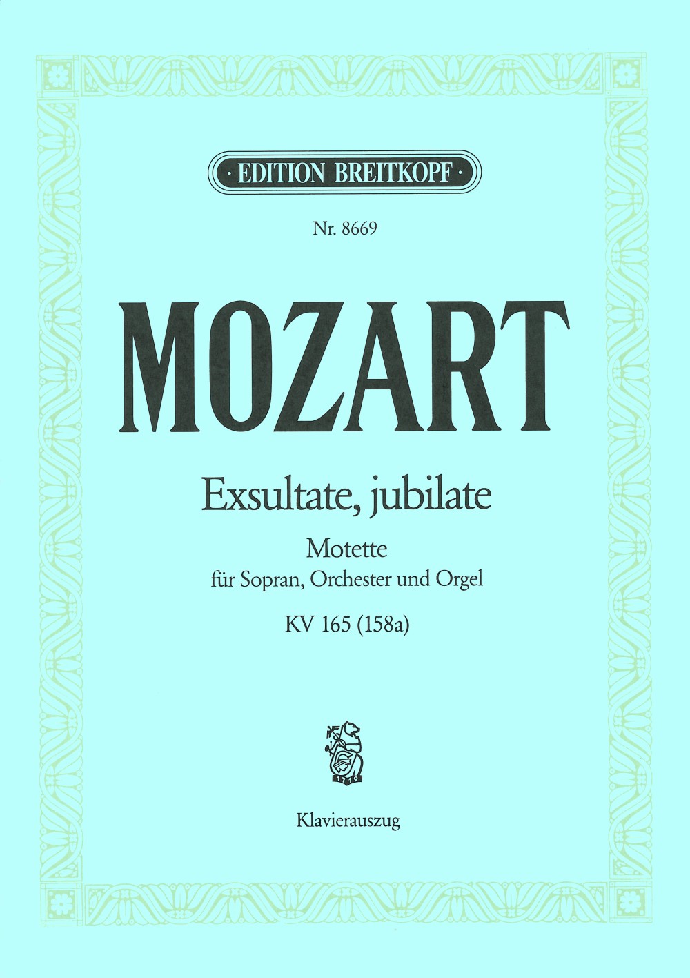Vorderes Coverbild Exsultate, jubilate KV 165 (158a)