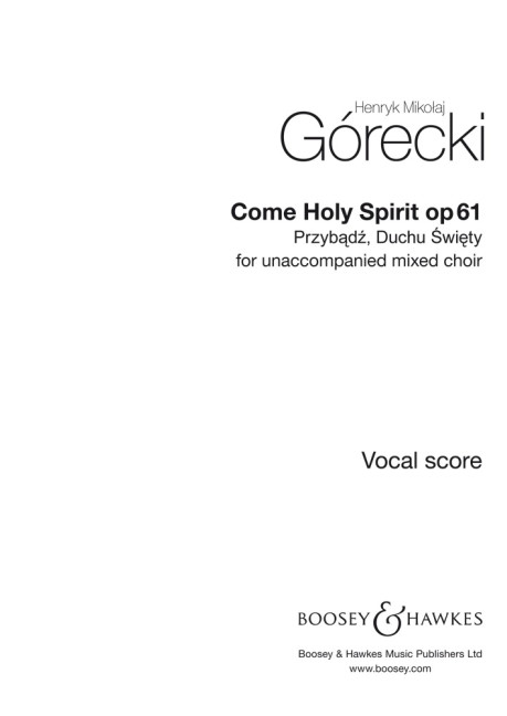 Vorderes Coverbild Come, Holy Spirit op. 61