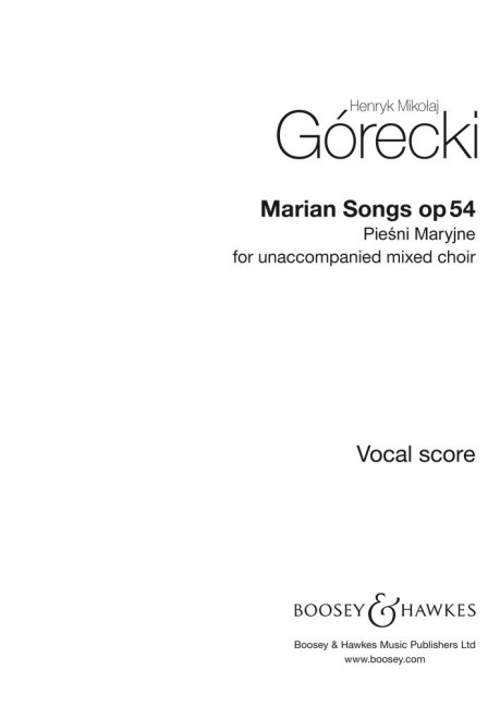 Vorderes Coverbild Marian Songs op. 54 (1985)