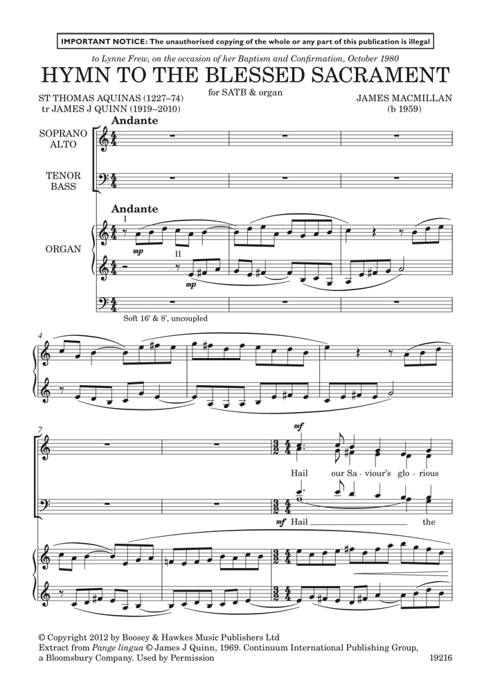 Anderes Coverbild Hymn to the Blessed Sacrament (1980 (2010))