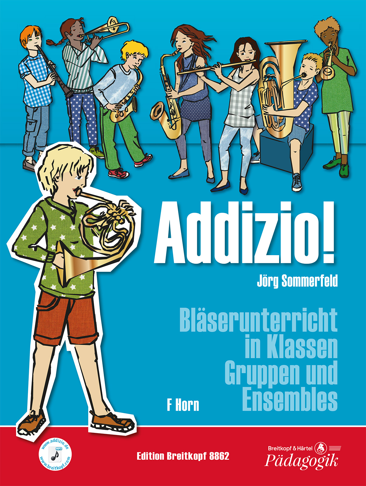 Vorderes Coverbild Addizio! Schülerheft Horn