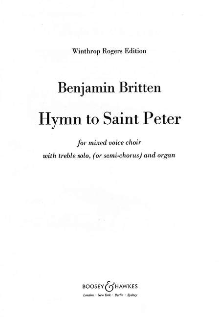 Vorderes Coverbild Hymn to Saint Peter op. 56a (1955)
