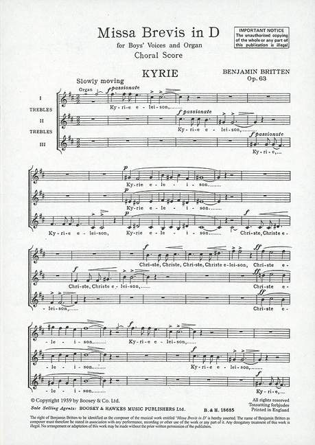 Vorderes Coverbild Missa Brevis in D D-Dur op. 63