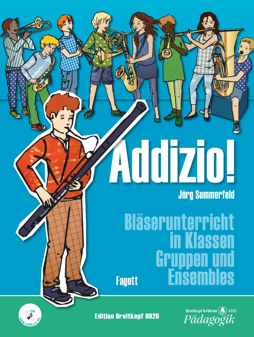 Vorderes Coverbild Addizio! Schülerheft Fagott