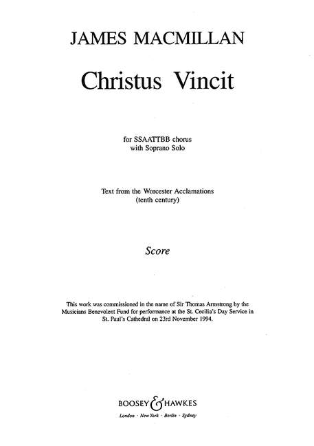 Vorderes Coverbild Christus Vincit (1994)