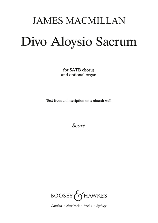 Vorderes Coverbild Divo Aloysio Sacrum (1991)