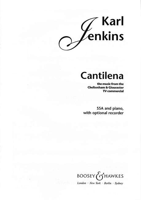 Vorderes Coverbild Cantilena (2000)