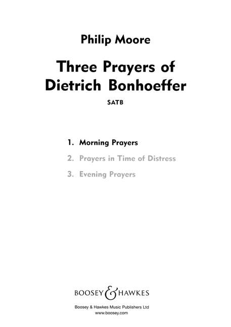 Vorderes Coverbild Three Prayers of Dietrich Bonhoeffer