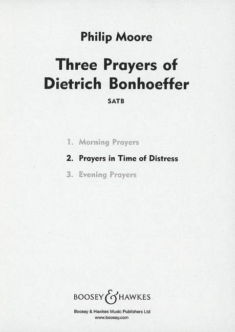 Vorderes Coverbild Three Prayers of Dietrich Bonhoeffer