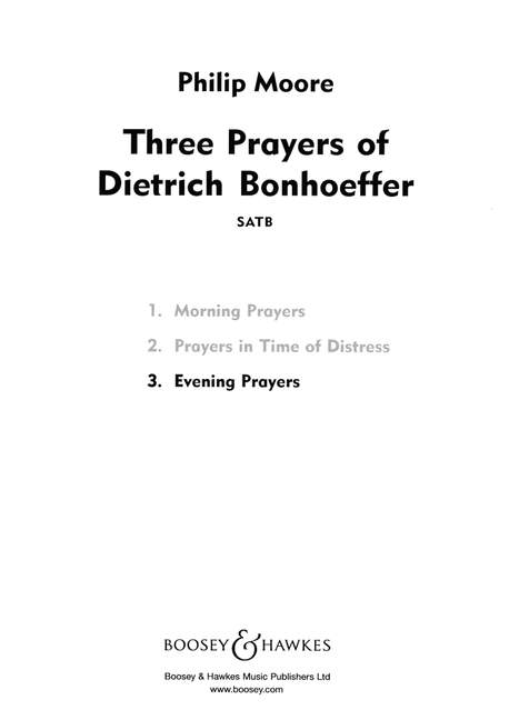 Vorderes Coverbild Three Prayers of Dietrich Bonhoeffer