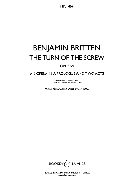 Anderes Coverbild The Turn of the Screw op. 54 (1954)