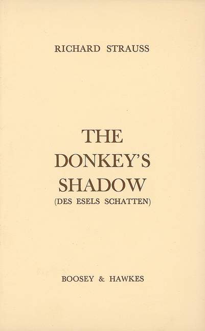 Vorderes Coverbild Des Esels Schatten op. posth. AV 300 (1947/1948)