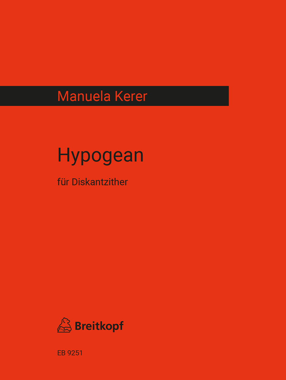 Vorderes Coverbild Hypogean für Diskantzither (2016)
