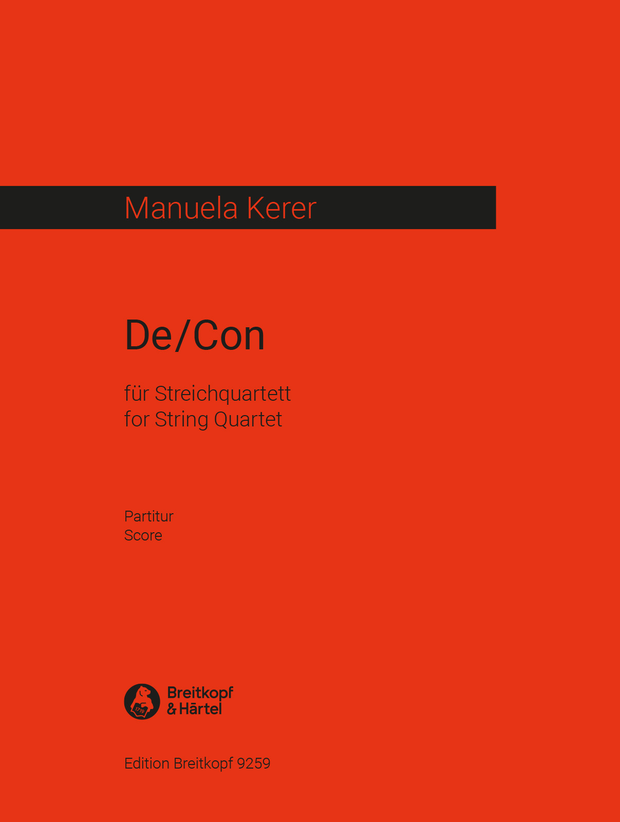 Vorderes Coverbild De/Con für Streichquartett