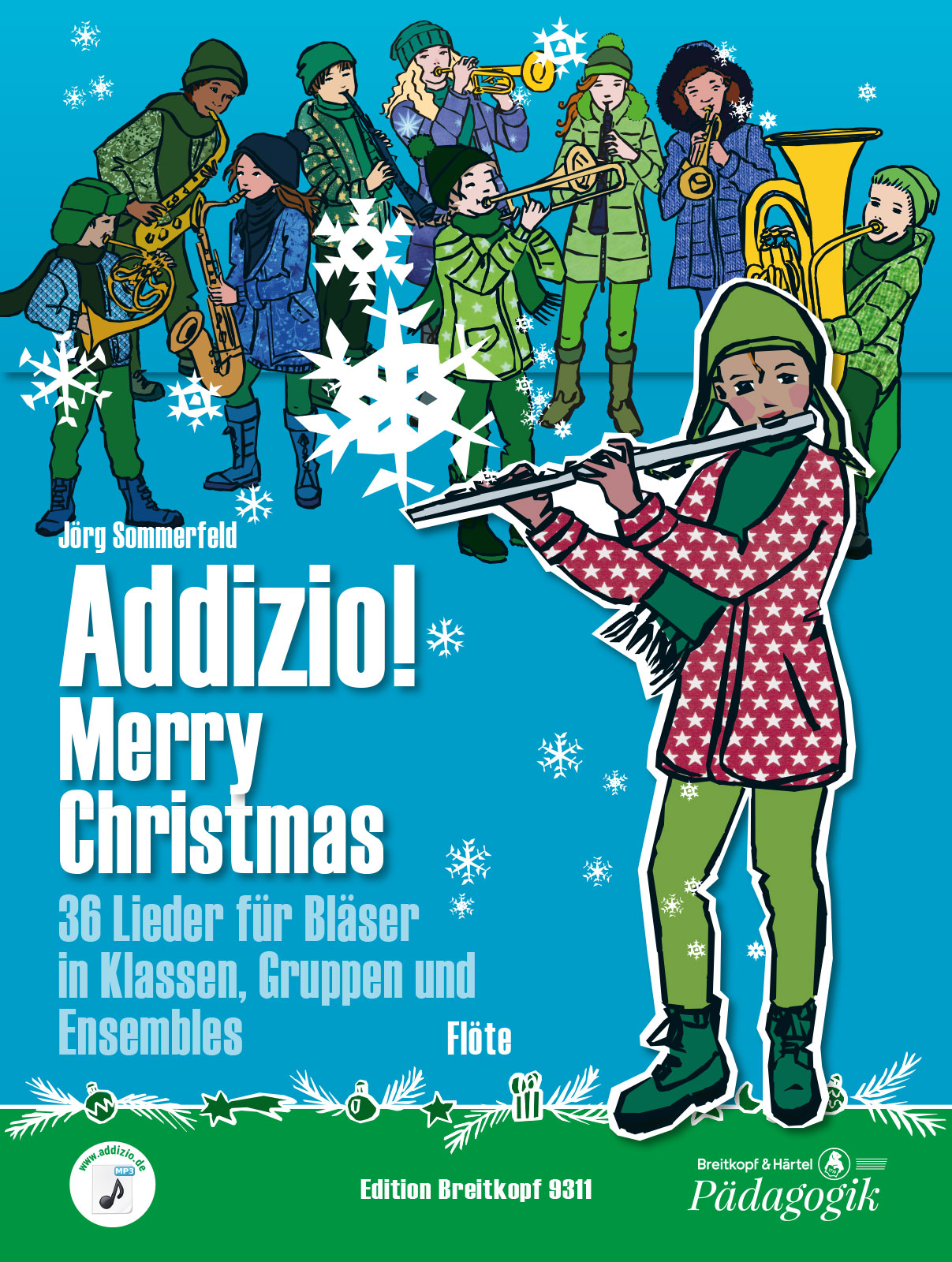 Vorderes Coverbild Addizio! Merry Christmas "36 Weihnachtslieder für Bläser in Klassen, Gruppen, Ensembles"