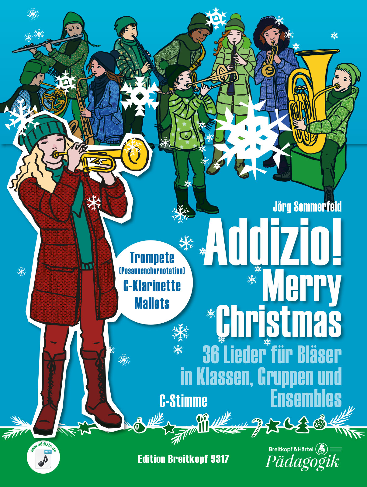 Vorderes Coverbild Addizio! Merry Christmas "36 Weihnachtslieder für Bläser in Klassen, Gruppen, Ensembles"