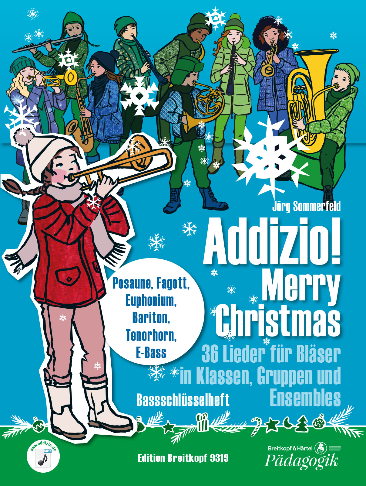 Vorderes Coverbild Addizio! Merry Christmas "36 Weihnachtslieder für Bläser in Klassen, Gruppen, Ensembles"