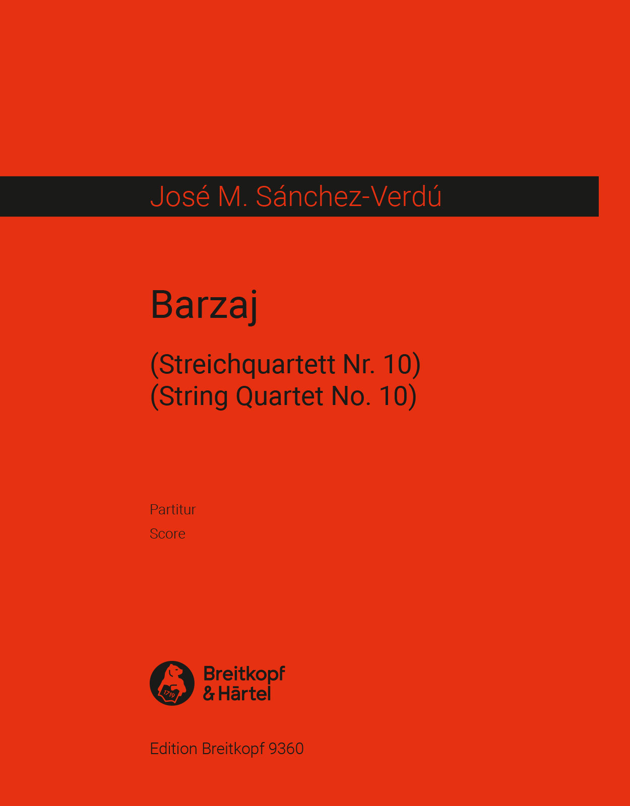 Vorderes Coverbild Barzaj (Streichquartett Nr. 10) (2014/15)