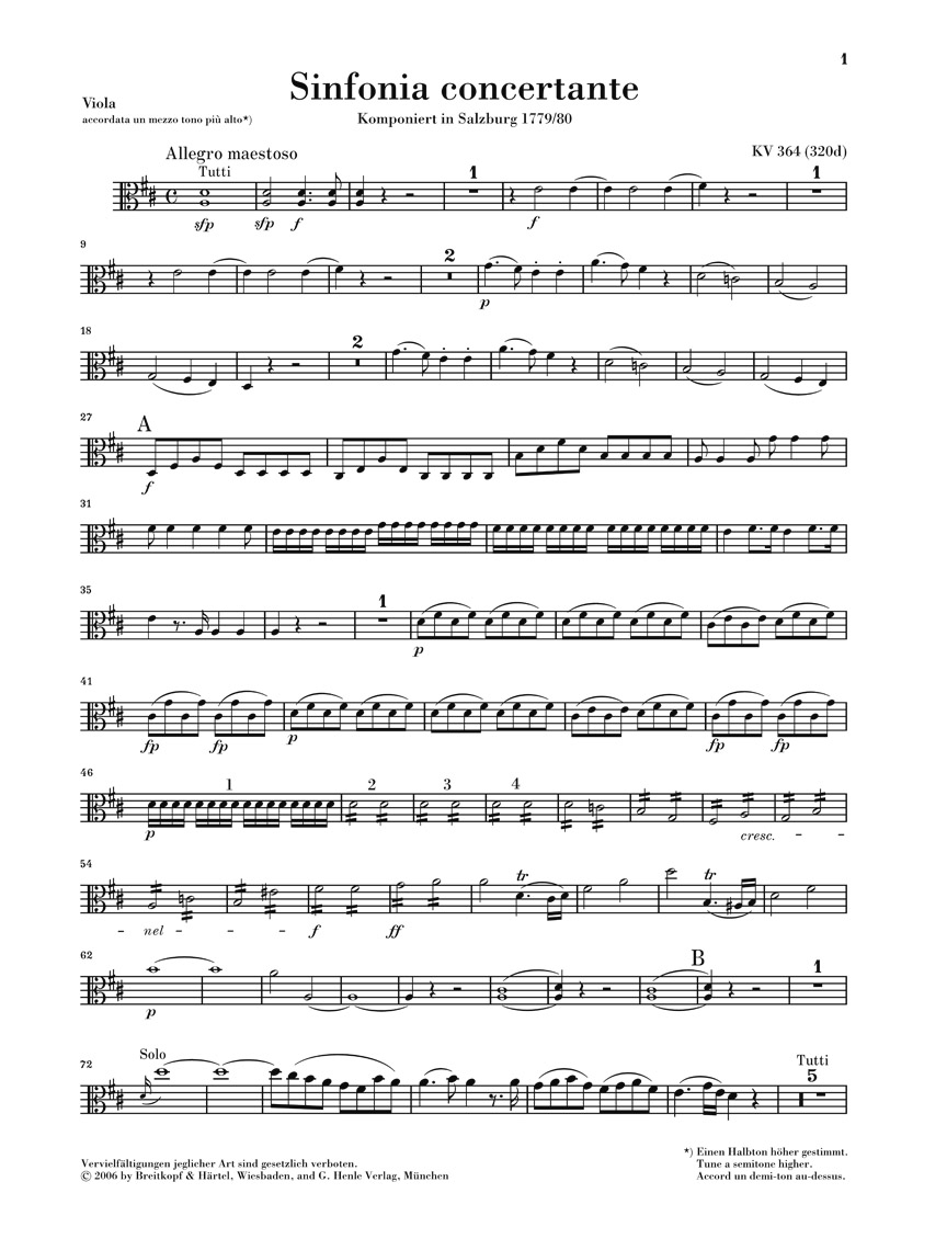 Anderes Coverbild Sinfonia concertante Es-dur KV 364