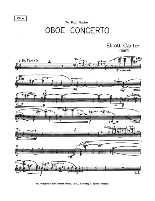 Vorderes Coverbild Oboenkonzert (1987)