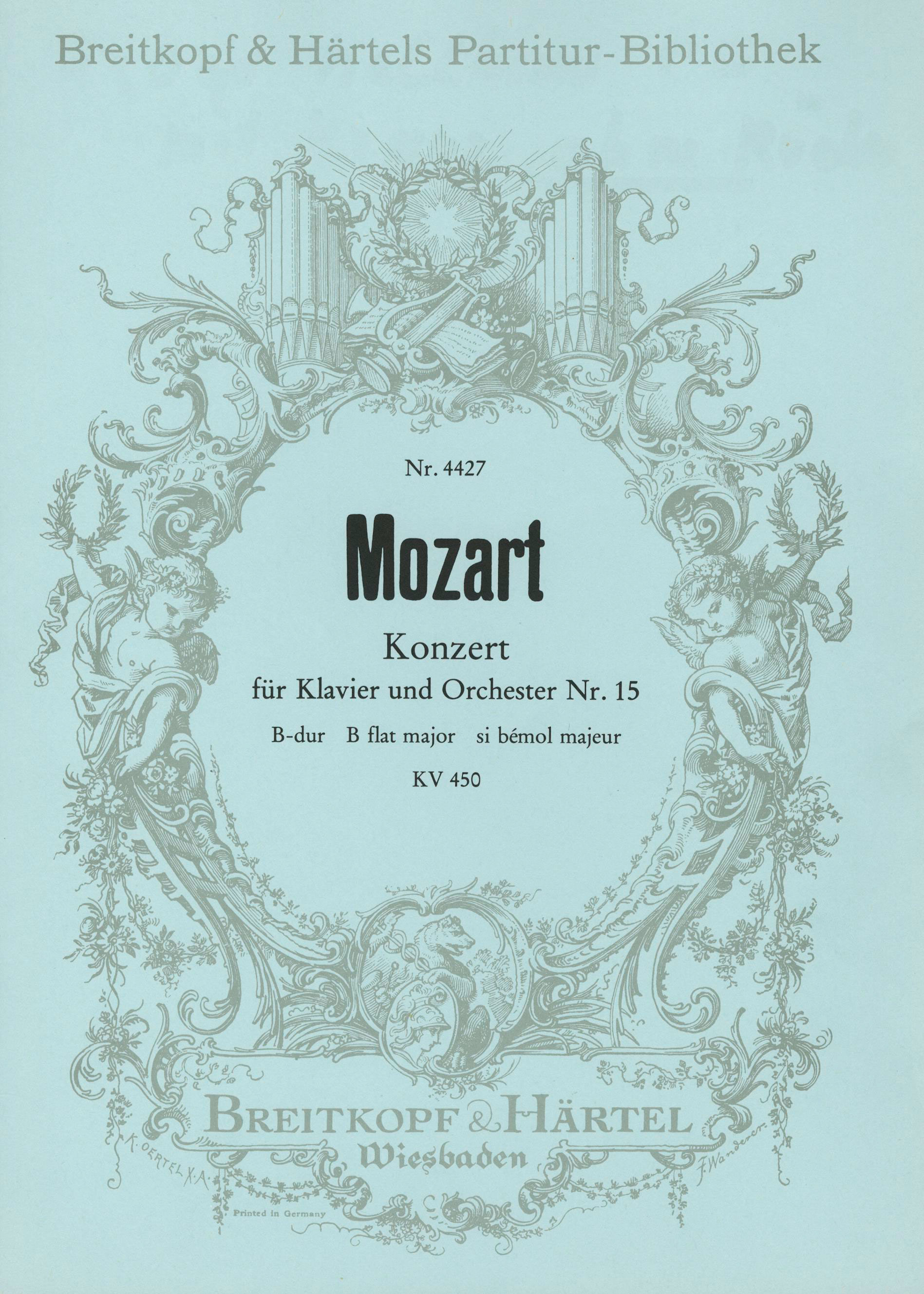 Vorderes Coverbild Konzert für Klavier und Orchester Nr. 15 B-Dur KV 450