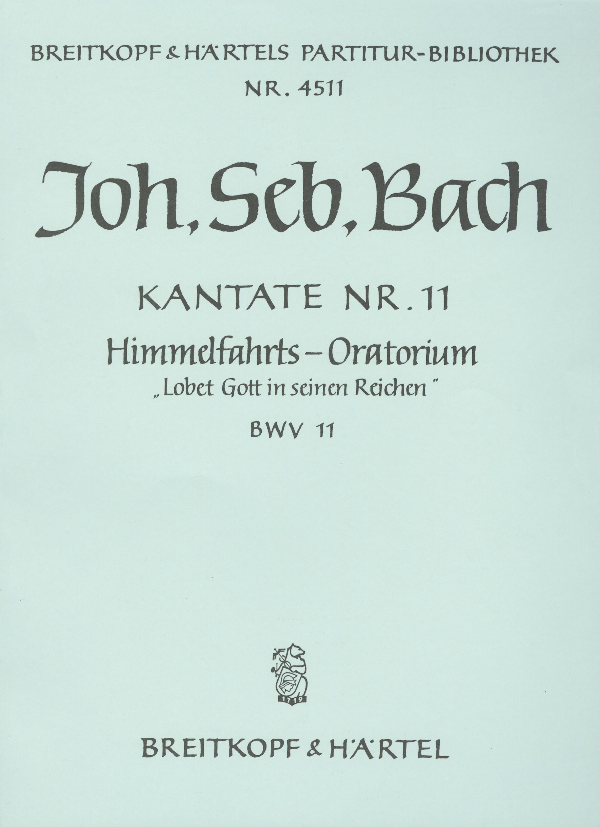 Vorderes Coverbild Himmelfahrts-Oratorium BWV 11