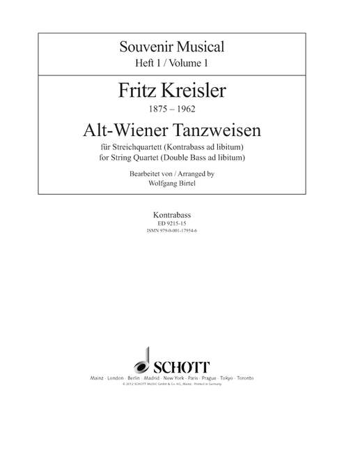 Vorderes Coverbild Alt-Wiener Tanzweisen