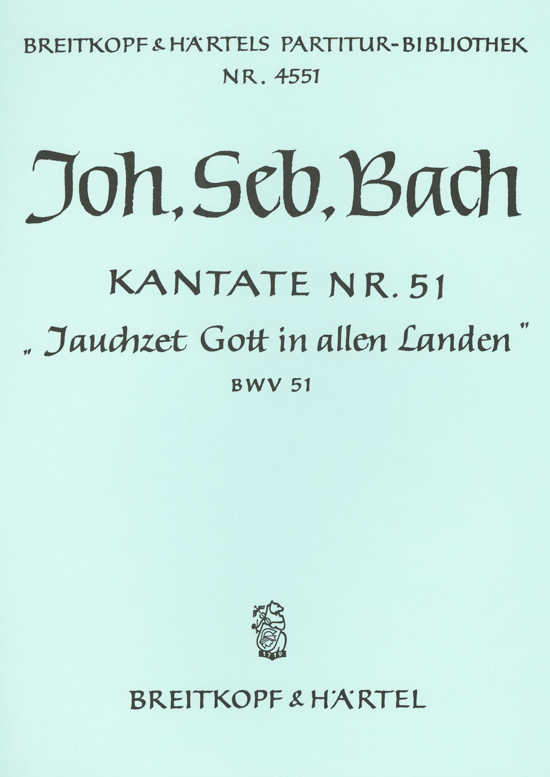 Vorderes Coverbild Kantate BWV 51 „Jauchzet Gott in allen Landen“