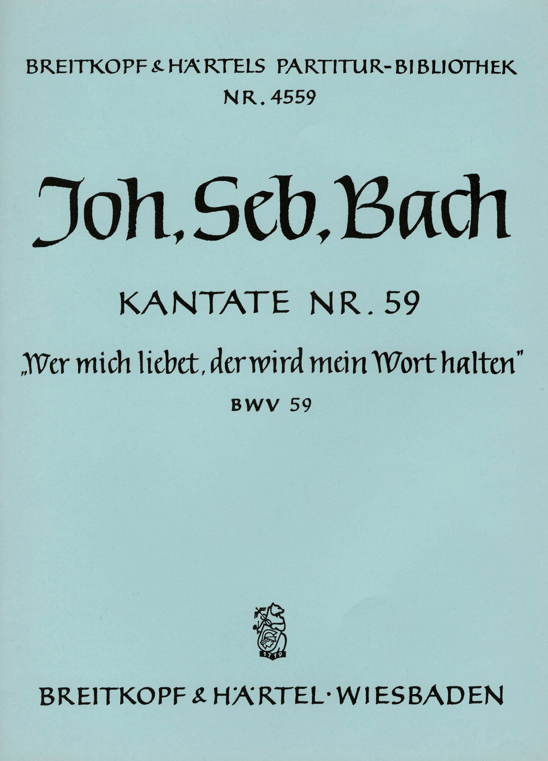 Vorderes Coverbild Kantate BWV 59 „Wer mich liebet, der wird mein Wort halten“