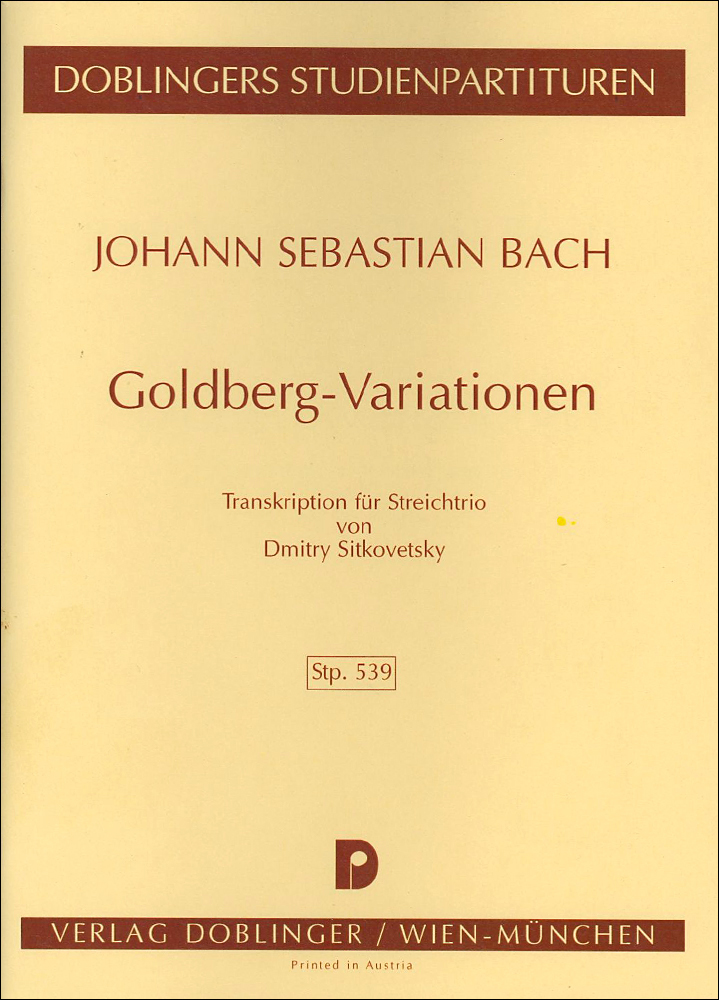 Vorderes Coverbild Goldberg-Variationen G-Dur BWV 988