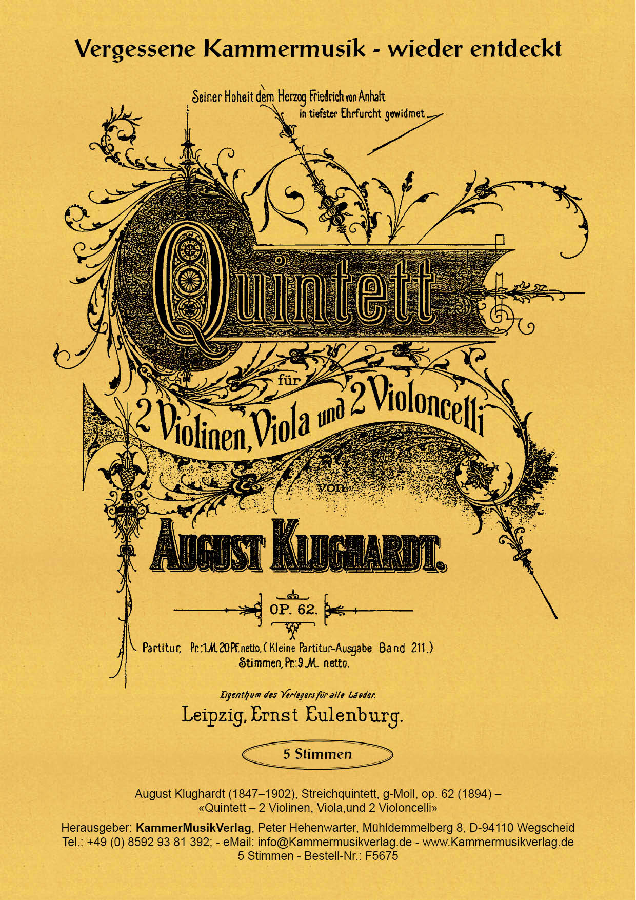 Anderes Coverbild Streichquintett G-Dur op. 62 (1894)