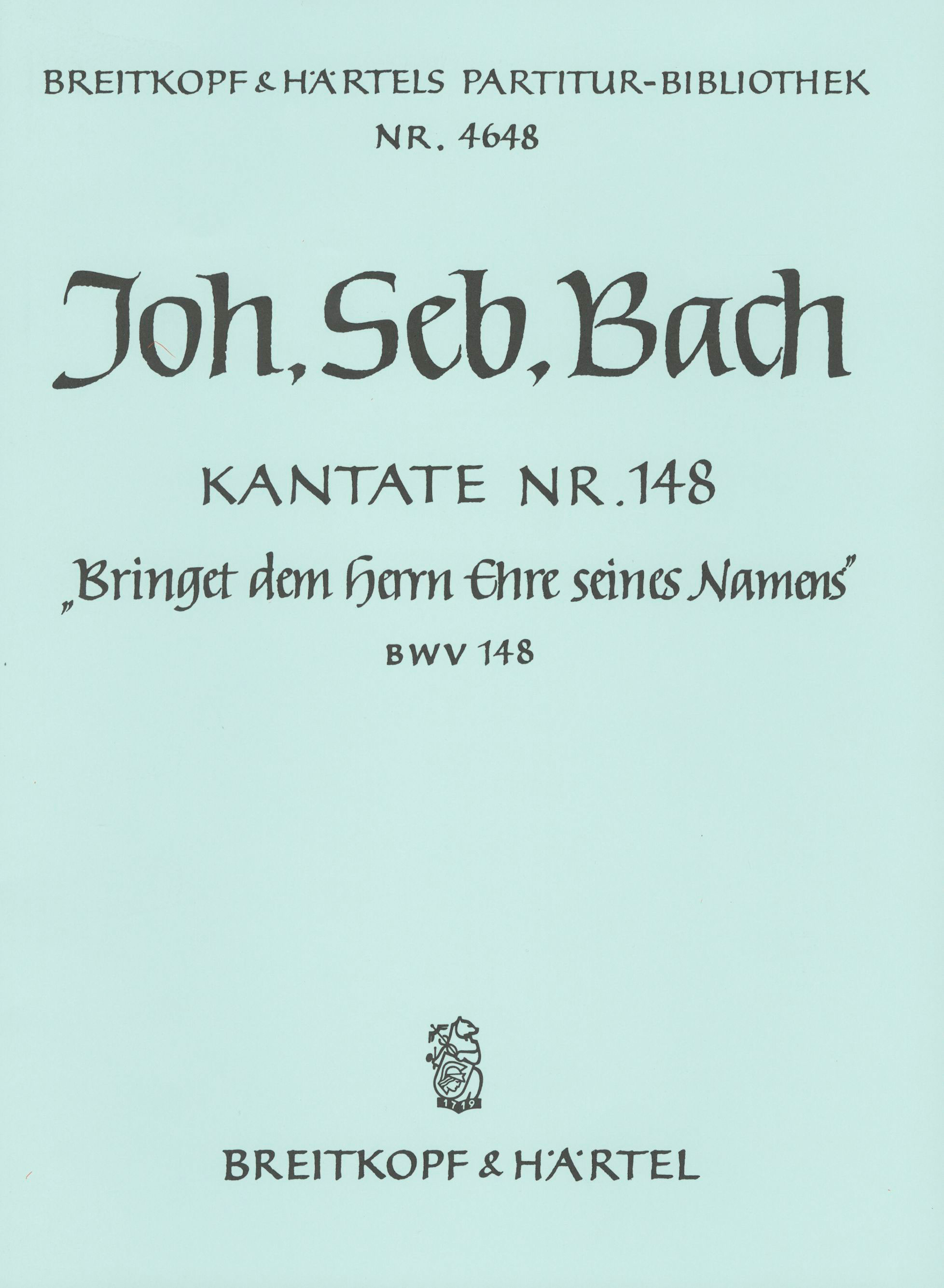 Vorderes Coverbild Kantate BWV 148 „Bringet dem Herrn Ehre seines Namens“