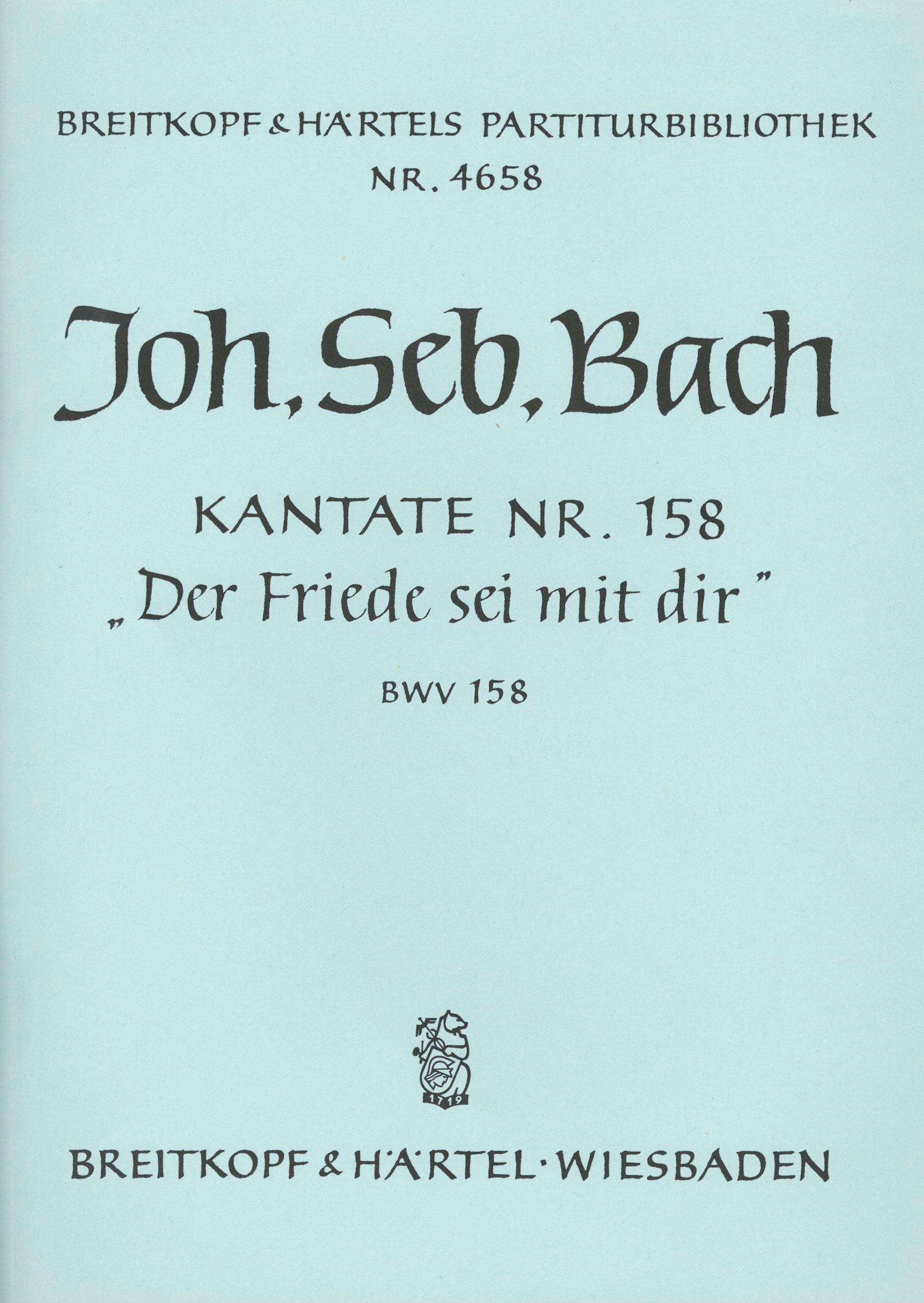 Vorderes Coverbild Kantate BWV 158 „Der Friede sei mit dir“
