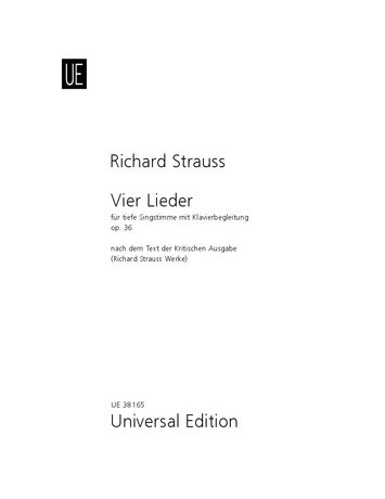 Vorderes Coverbild 4 Lieder für tiefe Stimme und Klavier - op. 36