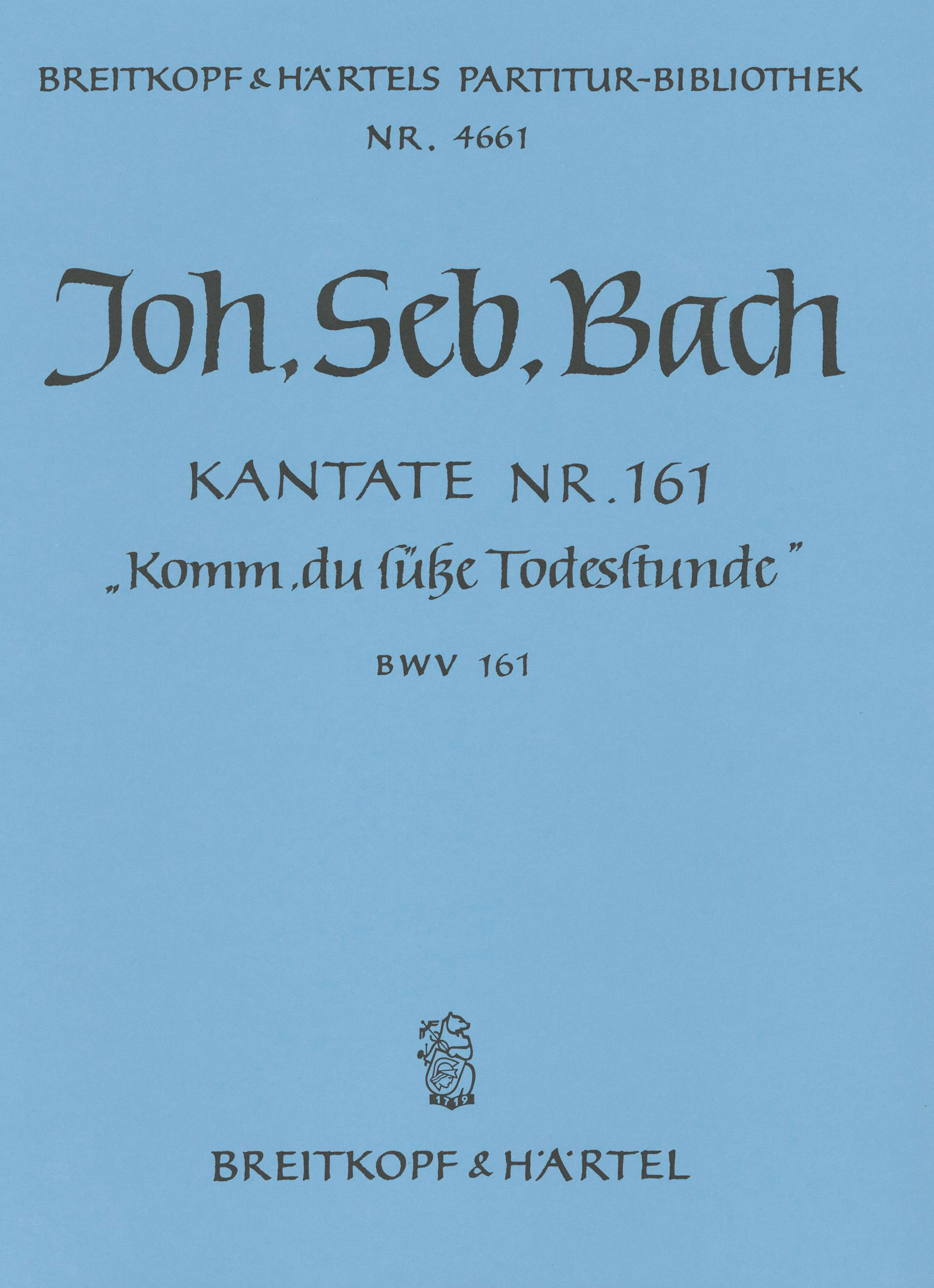 Vorderes Coverbild Kantate BWV 161 „Komm, du süße Todesstunde“