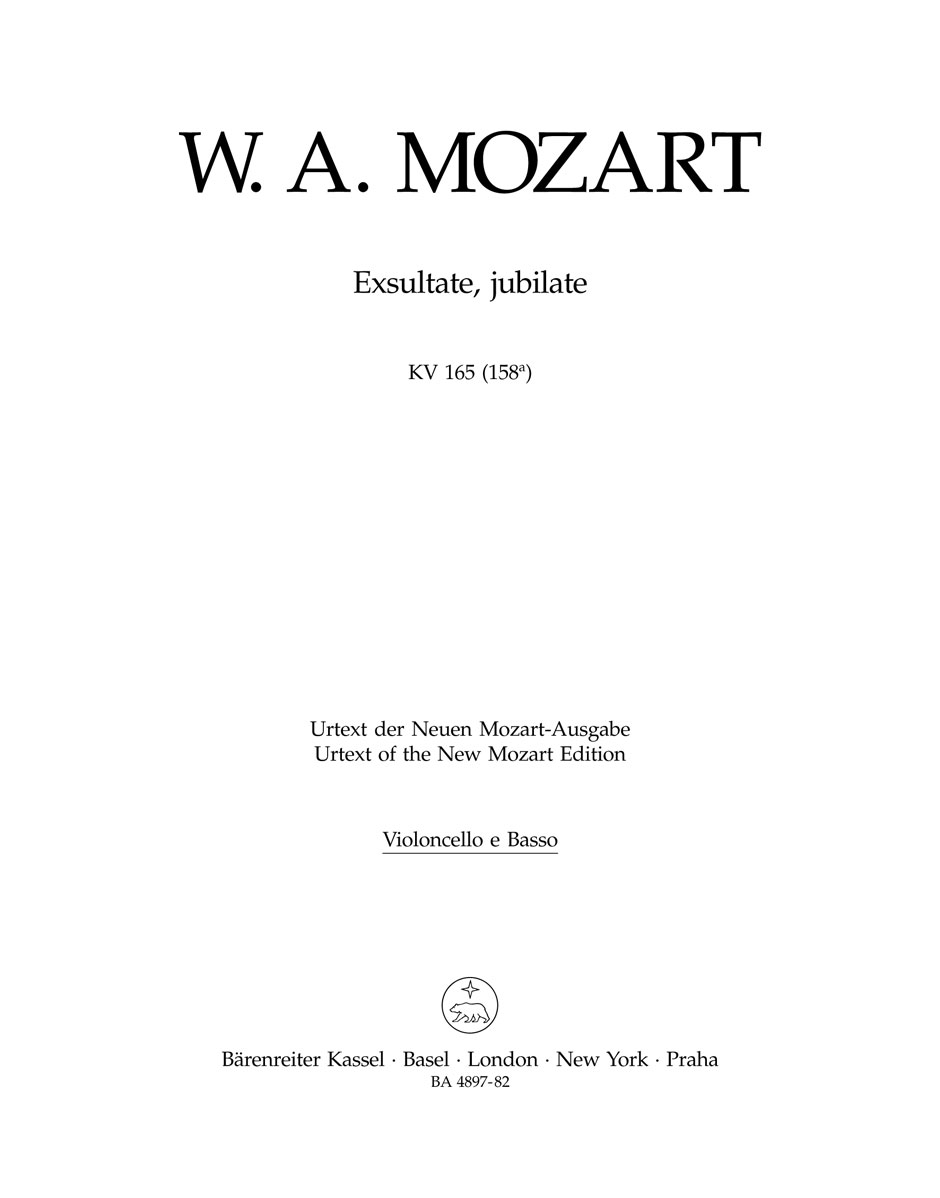 Vorderes Coverbild Exsultate, jubilate KV 165 (158a)