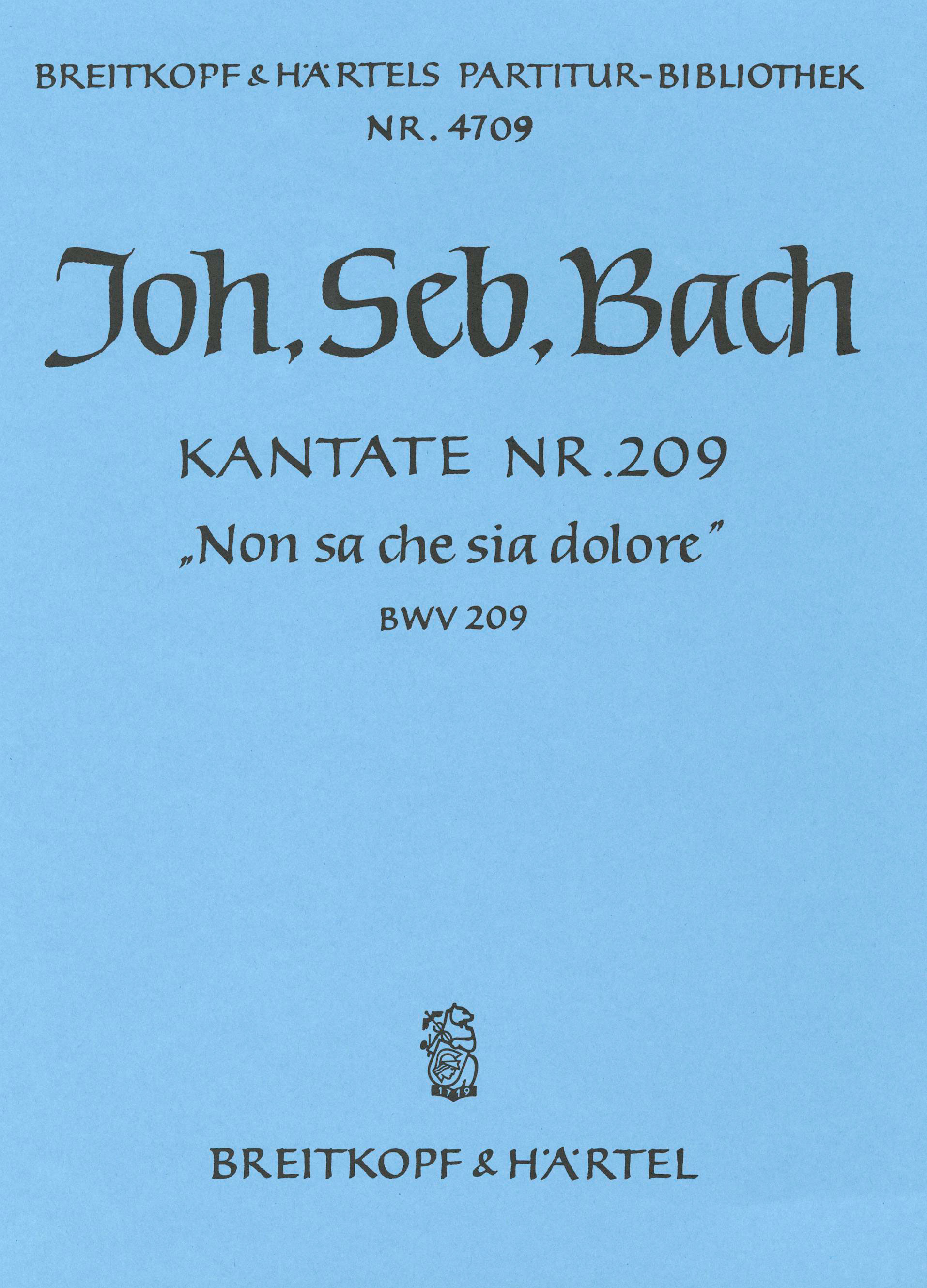 Vorderes Coverbild Kantate BWV 209 Non sa che sia dolore