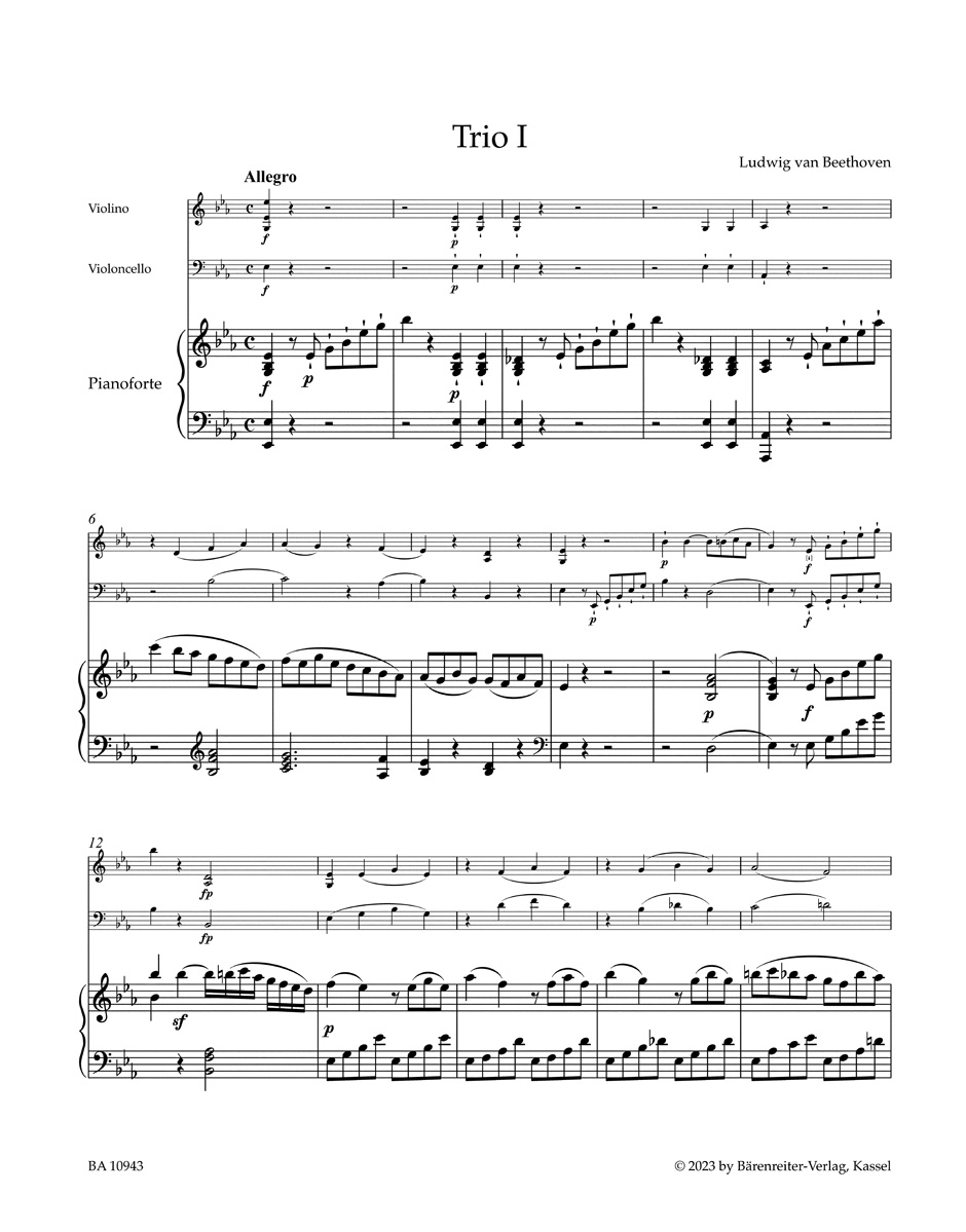 Anderes Coverbild Trios für Klavier, Violine und Violoncello op. 1