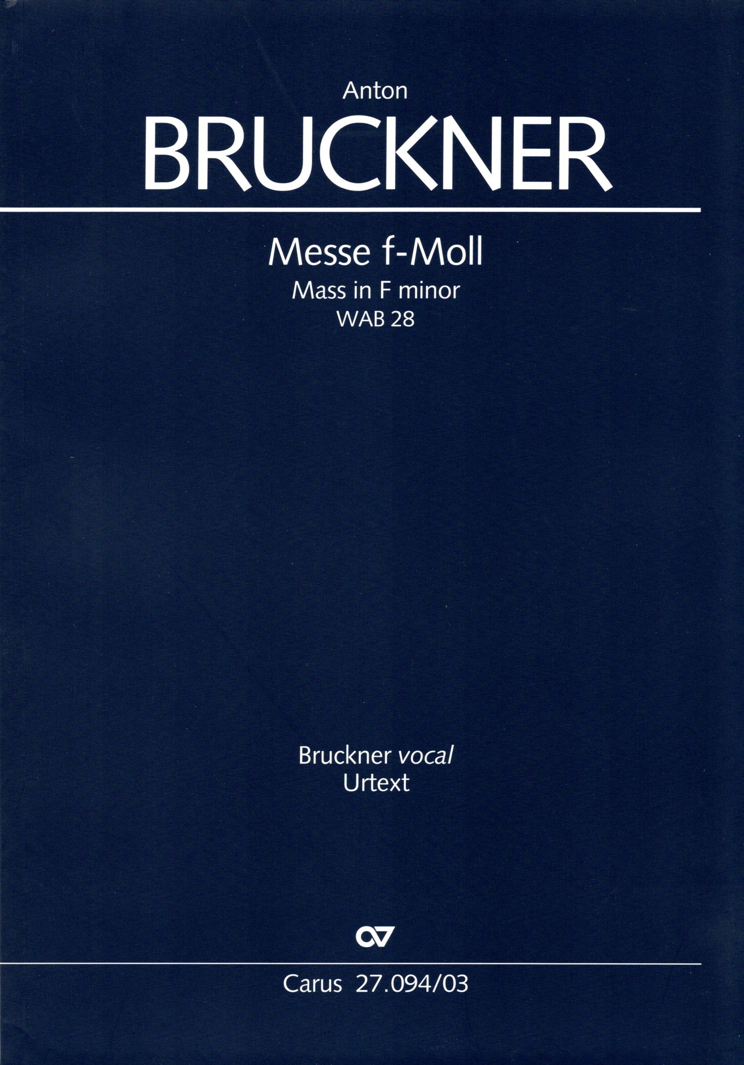 Vorderes Coverbild Messe f-Moll WAB 28 (1893)