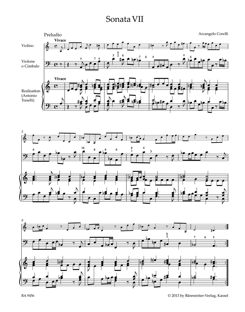Anderes Coverbild Sonaten für Violine und Basso continuo op. 5, VII-XII