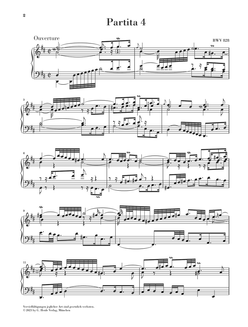 Anderes Coverbild Partita 4 D-Dur BWV 828