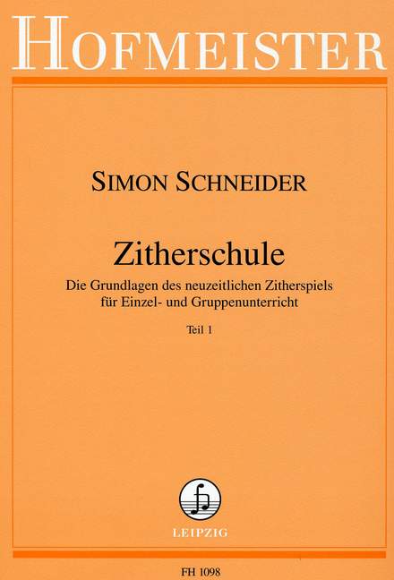 Vorderes Coverbild Zitherschule Teil 1