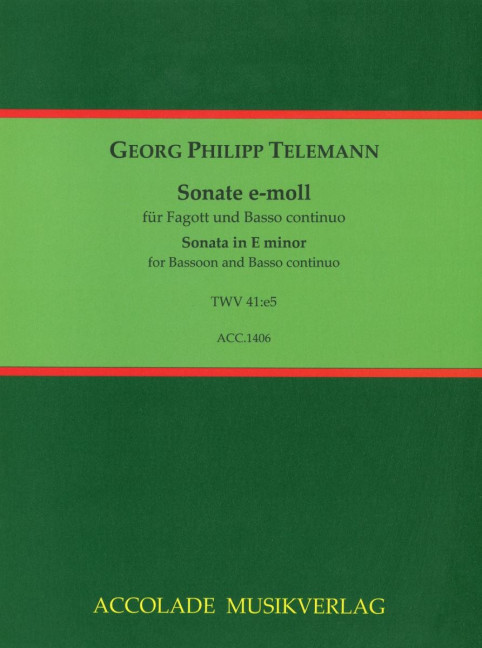 Vorderes Coverbild Sonate e-Moll TWV 41:e5