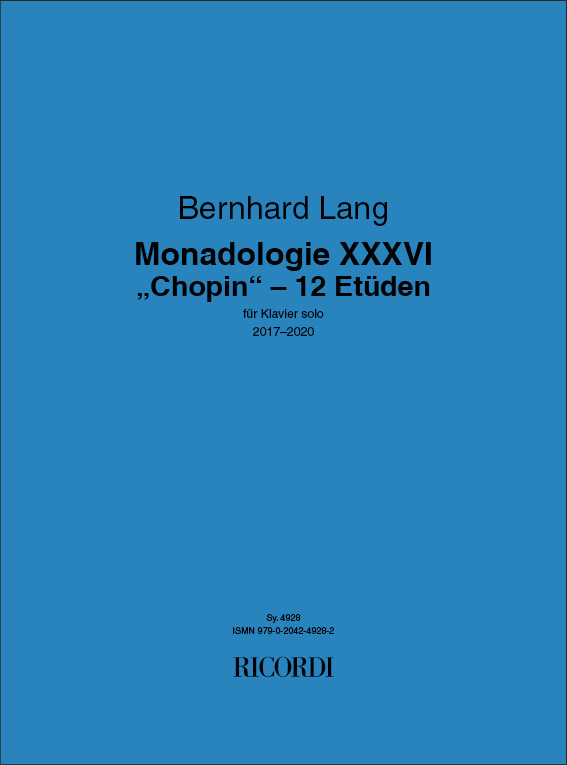 Vorderes Coverbild Monadologie XXXVI „Chopin“ - 12 Etüden