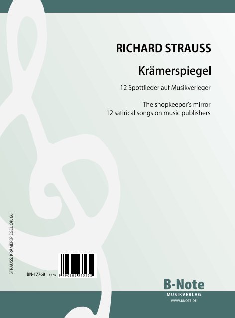 Anderes Coverbild Krämerspiegel – 12 Spottlieder auf Musikverleger op. 66