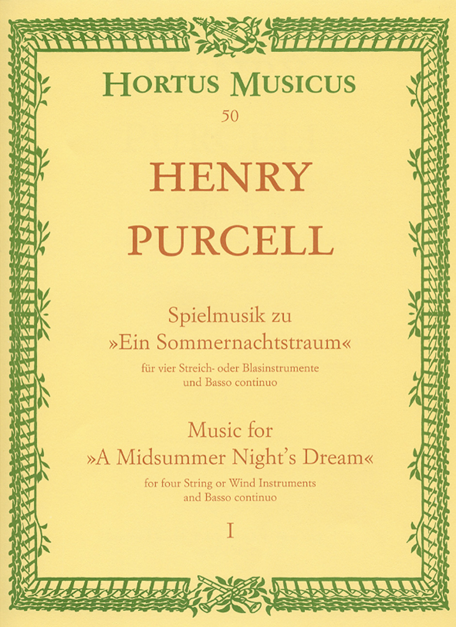 Vorderes Coverbild Spielmusik zum Sommernachtstraum. für Streicher (statt Viola auch Violine III) und Basso continuo/ Bläser ad lib