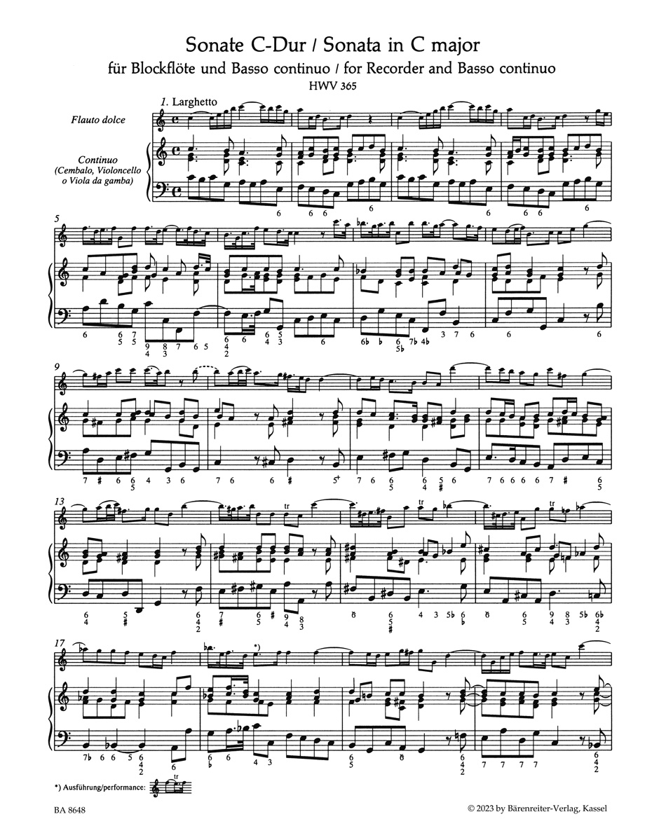 Anderes Coverbild Sonate für Flöte und Basso continuo C-Dur