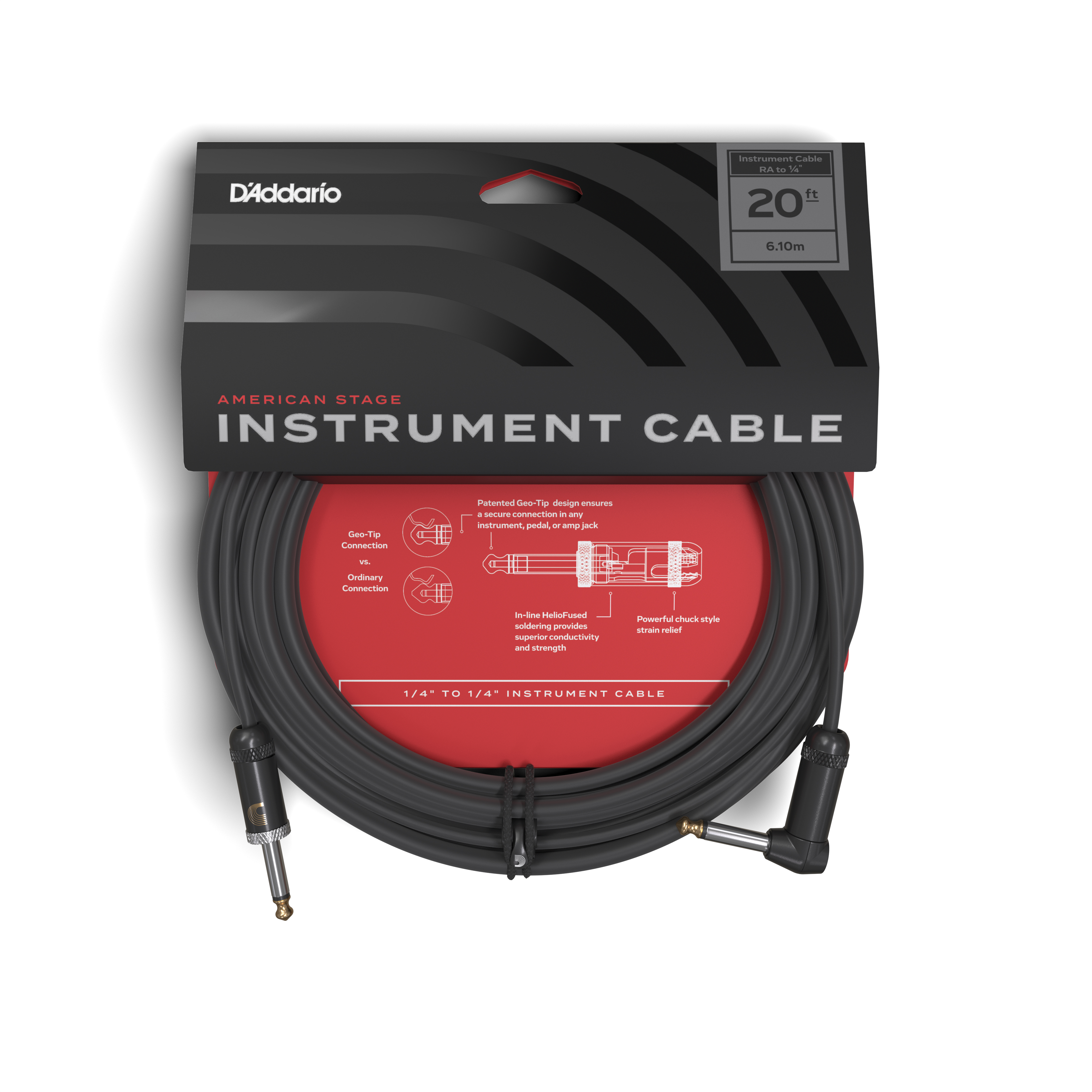 Anderes Coverbild American Stage Instrumentenkabel, 6,3mm Klinke gerade/gewinkelt, 6,10m